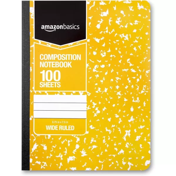 Amazon Basics Wide Ruled Composition Notebook 4Pack 100Sheet Assorted Marble Colors36Pack Assorted Marble