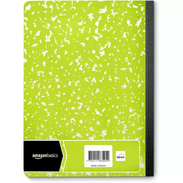 Amazon Basics Wide Ruled Composition Notebook 4Pack 100Sheet Assorted Marble Colors36Pack Assorted Marble