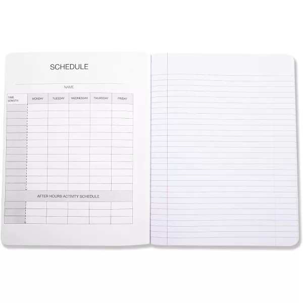 Amazon Basics Wide Ruled Composition Notebook 4Pack 100Sheet Assorted Marble Colors4Pack Assorted Solid