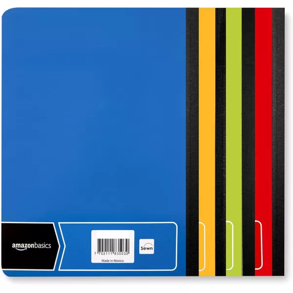 Amazon Basics Wide Ruled Composition Notebook 4Pack 100Sheet Assorted Marble Colors4Pack Assorted Solid