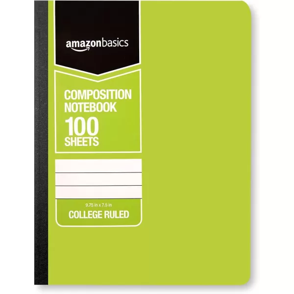 Amazon Basics Wide Ruled Composition Notebook 4Pack 100Sheet Assorted Marble Colors4Pack Assorted Solid