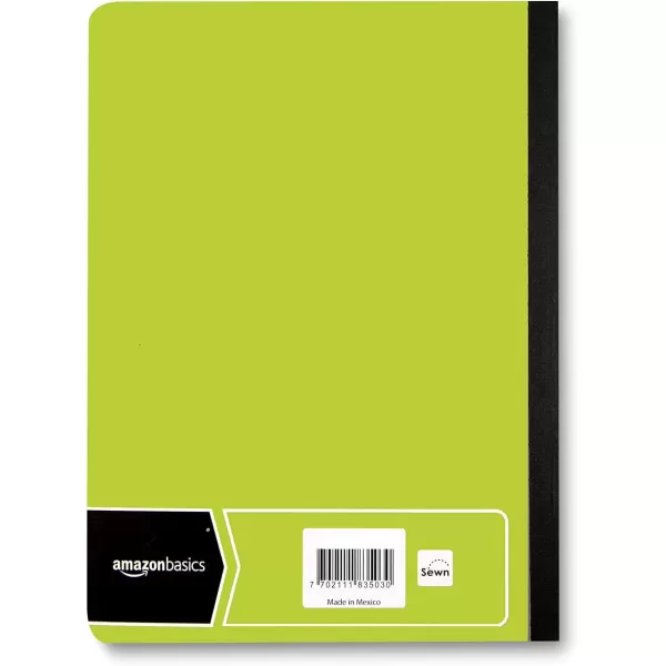 Amazon Basics Wide Ruled Composition Notebook 4Pack 100Sheet Assorted Marble Colors4Pack Assorted Solid