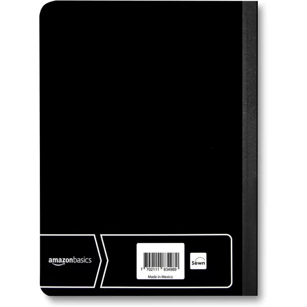 Amazon Basics Wide Ruled Composition Notebook 4Pack 100Sheet Assorted Marble Colors4Pack Solid Black