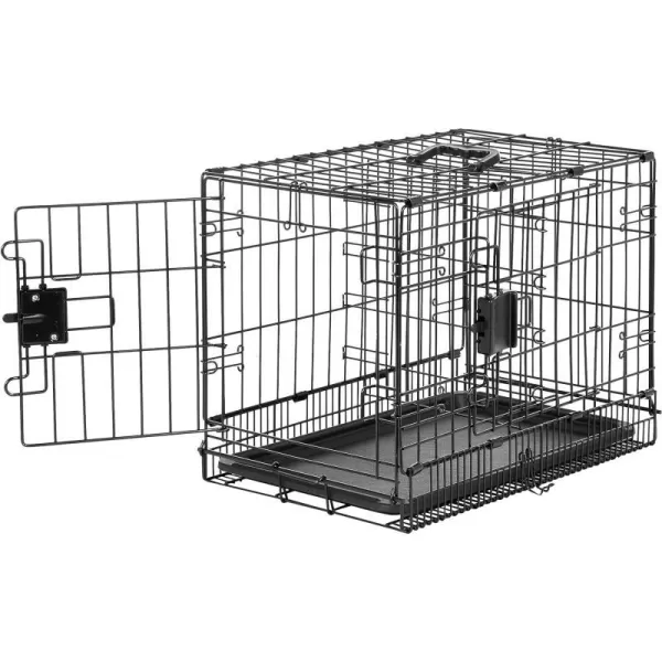 Amazon Basics  DurableFoldable Metal Wire Dog Crate with Tray Double Door Divider 24 x 18 x 20 Inches Black220L x 130W x 160H Double Door w Divider