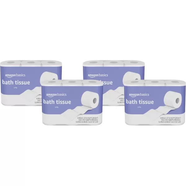 Amazon Basics 2Ply Toilet Paper 30 Rolls  120 Regular Rolls 350 Sheets Pack of 30 Unscented350 sheet Pack of 24