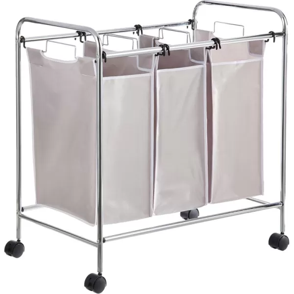 Amazon Basics 3 Piece Rectangular Laundry Bag Hamper Sorter Basket Gray