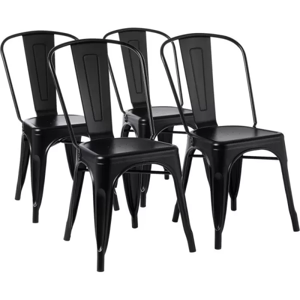 Amazon Basics 33DC01S4BK Chair 4 Pack 201D x 171W x 335H Matte BlackMatte Black