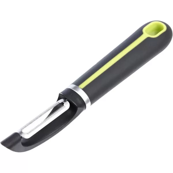 Amazon Basics 3Piece Peeler Set Soft Grip Handle BlackGreenSerrated Peeler 1Piece