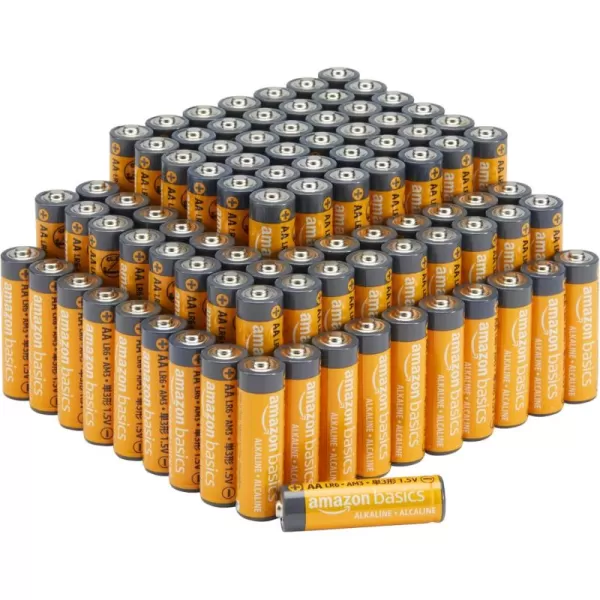 Amazon Basics 48Pack AA Alkaline HighPerformance Batteries 15 Volt 10Year Shelf Life100 Count AALR6