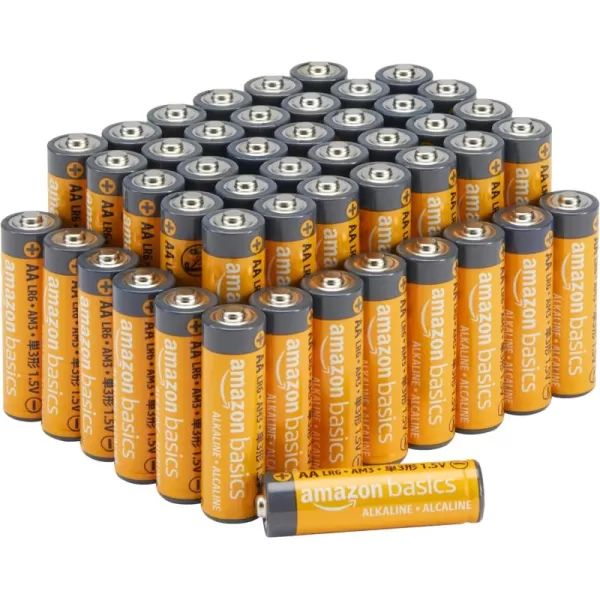 Amazon Basics 48Pack AA Alkaline HighPerformance Batteries 15 Volt 10Year Shelf Life48 Count Pack of 1