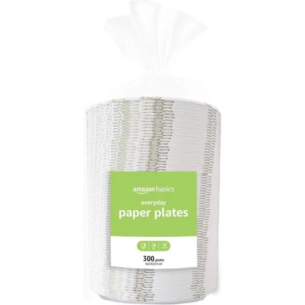 Amazon Basics Everyday Paper Plates 862 Inch Disposable 100 Count300 Count