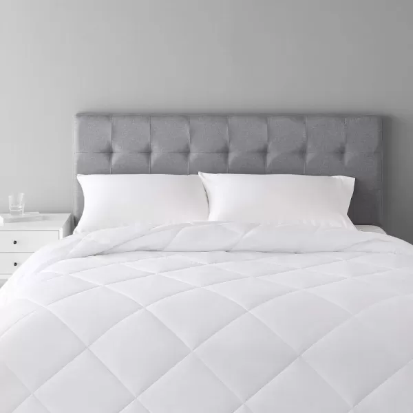 Amazon Basics Reversible Lightweight Microfiber Comforter Blanket FullQueen Chocolate  KhakiWhite  White