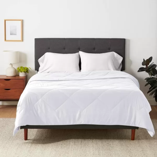 Amazon Basics Reversible Lightweight Microfiber Comforter Blanket FullQueen Chocolate  KhakiWhite