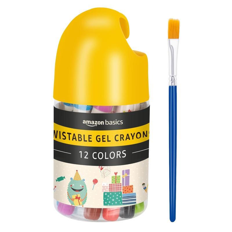 Amazon Basics Twistable Gel Crayons Washable 12 Count Assorted ColorsAssorted Colors