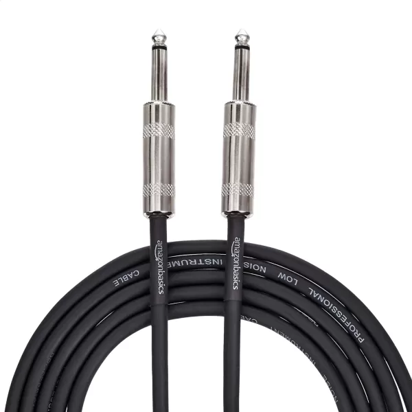 Amazon Basics 14 Inch RightAngle Instrument Auxiliary Cable 20 Foot Black10 Foot