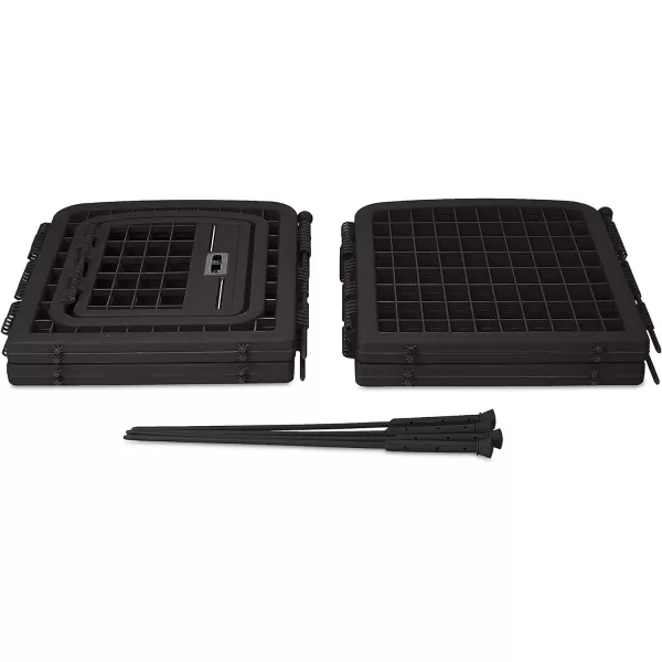 Amazon Basics 8Panel Octagonal Plastic Pet Pen Fence Enclosure With Gate 59 x 58 x 28 Inches Greyblack 28Inch