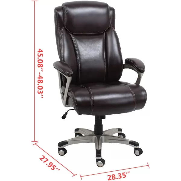 Amazon Basics Big  Tall Executive Computer Desk Chair With Lumbar Support Adjustable Height and Tilt 350Lb Capacity Black With Pewter Finish 285 D x 3025 W x 479 HBlack