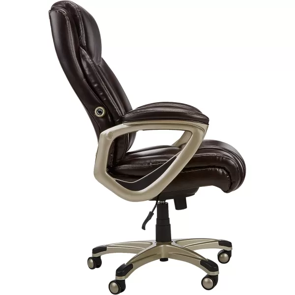 Amazon Basics Big  Tall Executive Computer Desk Chair With Lumbar Support Adjustable Height and Tilt 350Lb Capacity Black With Pewter Finish 285 D x 3025 W x 479 HBlack
