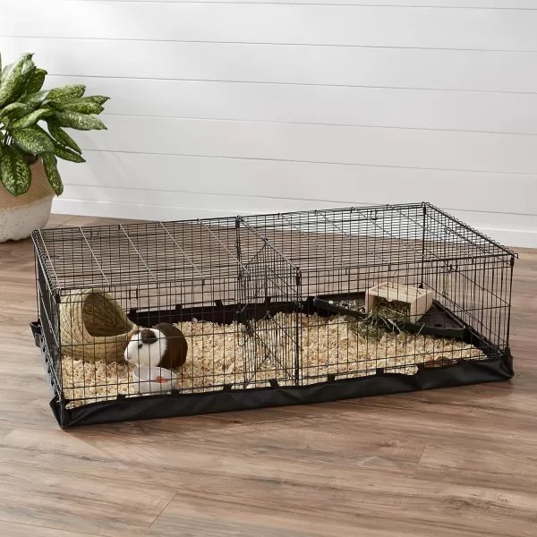 Amazon Basics Canvas Bottom Guinea Pig Pet Cage with Divider Set Black 4764L x 2421W x 1398H4764L x 2421W x 1398H Black