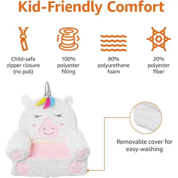 Amazon Basics Childrens Plush Chair Unicorn Medium MulticolorUnicorn