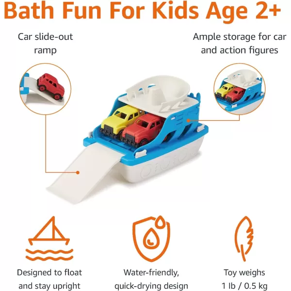 Amazon Basics Ferry Boat with 2 Mini Cars Bathtub Toy for Kids Ages 2 and Up BlueAmazon Basics Ferry Boat with 2 Mini Cars Bathtub Toy for Kids Ages 2 and Up Blue