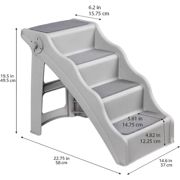 Amazon Basics Foldable Steps for Dogs and Cats Grey 146X2275X195146X2275X195 Foldable Grey