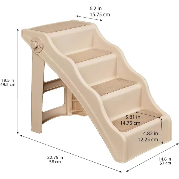 Amazon Basics Foldable Steps for Dogs and Cats Grey 146X2275X195146X2275X195 Foldable Tan