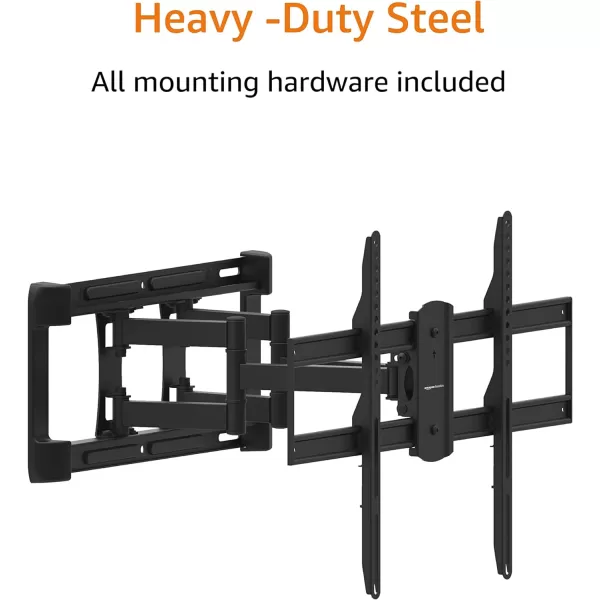Amazon Basics Full Motion Articulating TV Monitor Wall Mount for 26 to 55 TVs and Flat Panels up to 80 Lbs Black37 to 80 Articulating 16 inch Extension