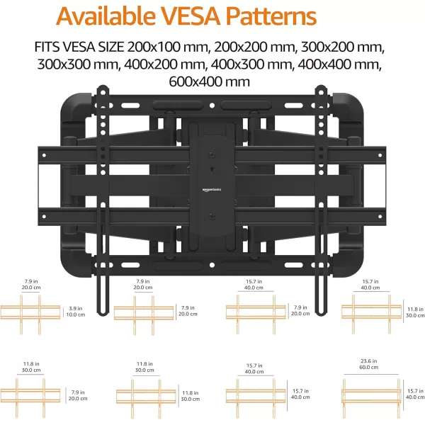 Amazon Basics Full Motion Articulating TV Monitor Wall Mount for 26 to 55 TVs and Flat Panels up to 80 Lbs Black37 to 80 Articulating 26 inch Extension