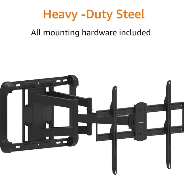 Amazon Basics Full Motion Articulating TV Monitor Wall Mount for 26 to 55 TVs and Flat Panels up to 80 Lbs Black37 to 80 Articulating 26 inch Extension