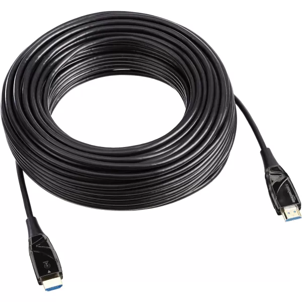 Amazon Basics HDMI Fiber Optic Cable 18Gbps HighSpeed 4K60Hz 2160p 48Bit Color Ethernet Ready 50 Foot Black100 Feet