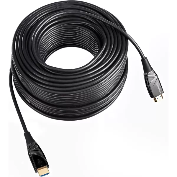 Amazon Basics HDMI Fiber Optic Cable 18Gbps HighSpeed 4K60Hz 2160p 48Bit Color Ethernet Ready 50 Foot Black150 Feet