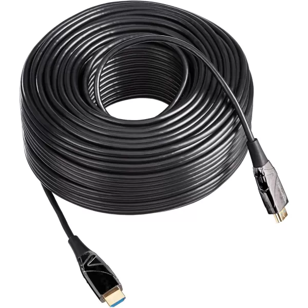 Amazon Basics HDMI Fiber Optic Cable 18Gbps HighSpeed 4K60Hz 2160p 48Bit Color Ethernet Ready 50 Foot Black200 Feet