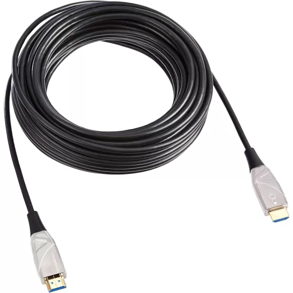 Amazon Basics HDMI Fiber Optic Cable 18Gbps HighSpeed 4K60Hz 2160p 48Bit Color Ethernet Ready 50 Foot Black50 Feet 20 Pack