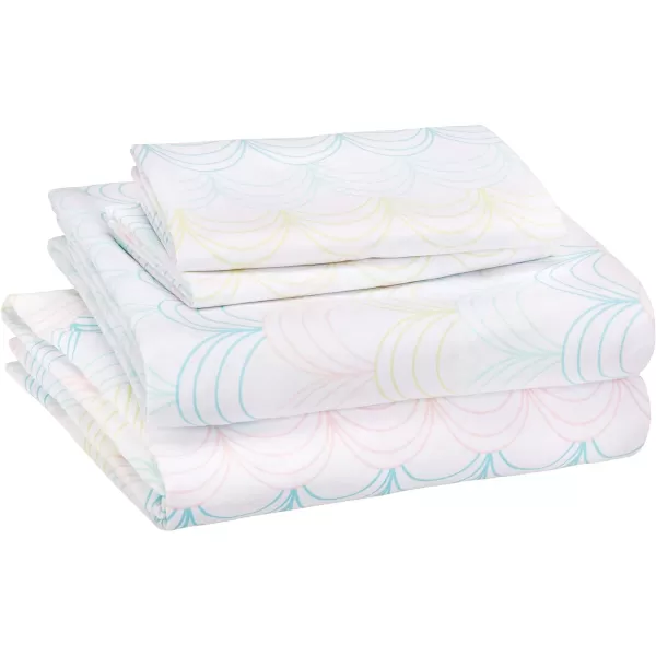 Amazon Basics Kids Easy Care Microfiber BedinaBag 5Piece Bedding Set Twin Butterfly FriendsBlue Waves FullQueen