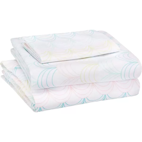 Amazon Basics Kids Easy Care Microfiber BedinaBag 5Piece Bedding Set Twin Butterfly FriendsBlue Waves Twin