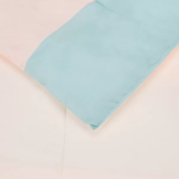 Amazon Basics Kids Easy Care Microfiber BedinaBag 5Piece Bedding Set Twin Butterfly FriendsBlushJade Stripe Queen