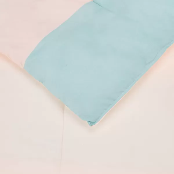 Amazon Basics Kids Easy Care Microfiber BedinaBag 5Piece Bedding Set Twin Butterfly FriendsBlushJade Stripe Twin