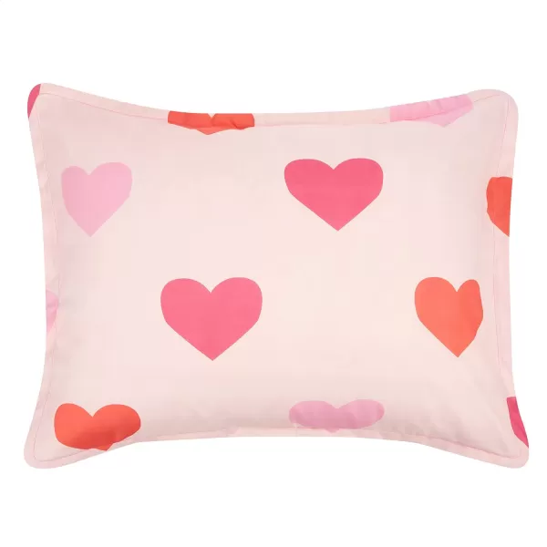 Amazon Basics Kids Easy Care Microfiber BedinaBag 5Piece Bedding Set Twin Butterfly FriendsPink Hearts Twin