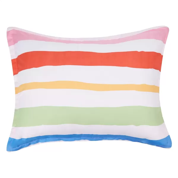 Amazon Basics Kids Easy Care Microfiber BedinaBag 5Piece Bedding Set Twin Butterfly FriendsRainbow Stripe Twin