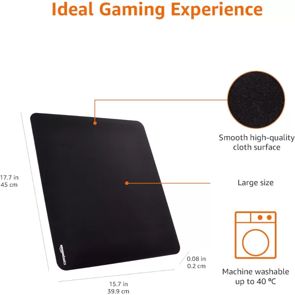 Amazon Basics Large Extended Computer Rectangular Mouse Pad BlackLarge
