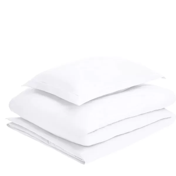Amazon Basics Lightweight Microfiber 2Piece Duvet Cover Set with Zipper Closure TwinTwin XL Bright White Solid  Pack of 4Bright White