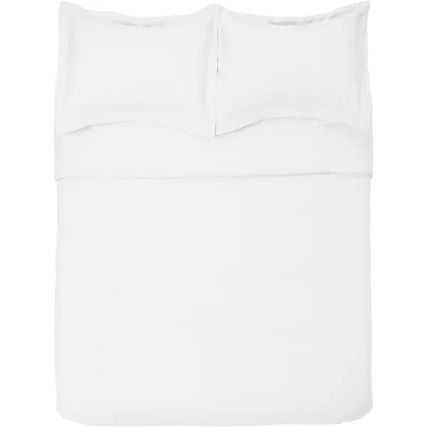 Amazon Basics Lightweight Microfiber 2Piece Duvet Cover Set with Zipper Closure TwinTwin XL Bright White Solid  Pack of 4Bright White