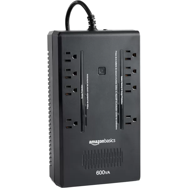 Amazon Basics Line Interactive UPS 1500VA 900 Watt Surge Protector Battery Power Backup 10 Outlets BlackStandby