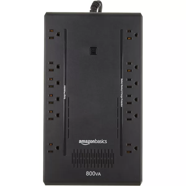 Amazon Basics Line Interactive UPS 1500VA 900 Watt Surge Protector Battery Power Backup 10 Outlets BlackStandby
