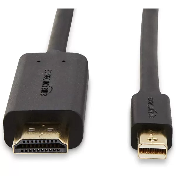 Amazon Basics Mini DisplayPort to HDMI Display Adapter Cable  6 Feet Case of 52 Black6Feet