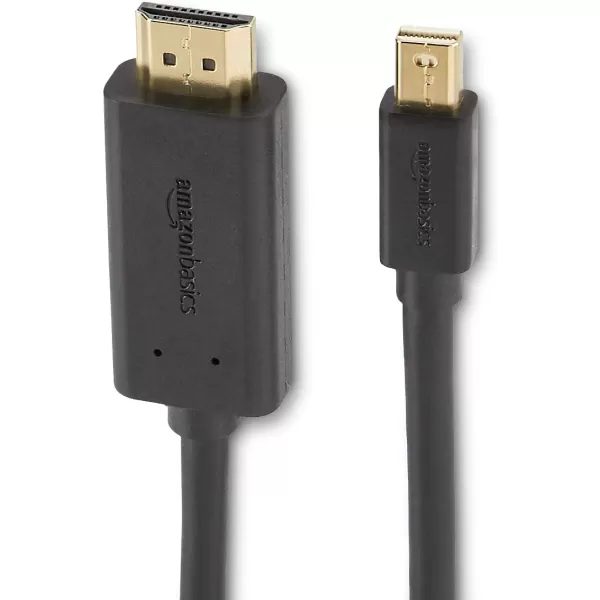 Amazon Basics Mini DisplayPort to HDMI Display Adapter Cable  6 Feet Case of 52 Black6Feet