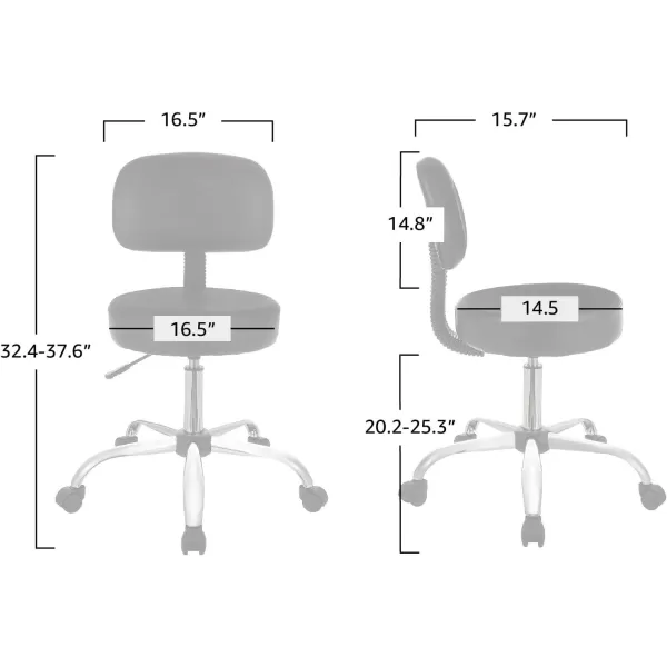 Amazon Basics MultiPurpose Drafting Spa Bar Stool with Back Cushion and Wheels  BlackBlack