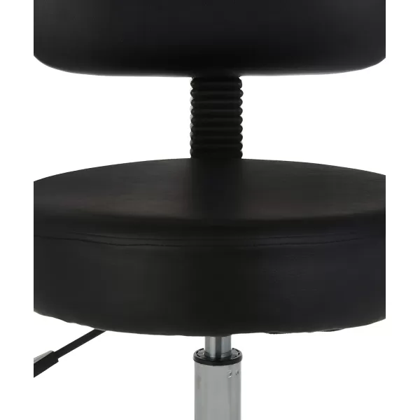 Amazon Basics MultiPurpose Drafting Spa Bar Stool with Back Cushion and Wheels  BlackBlack