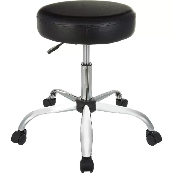 Amazon Basics MultiPurpose Drafting Spa Bar Stool with Back Cushion and Wheels  BlackBlack